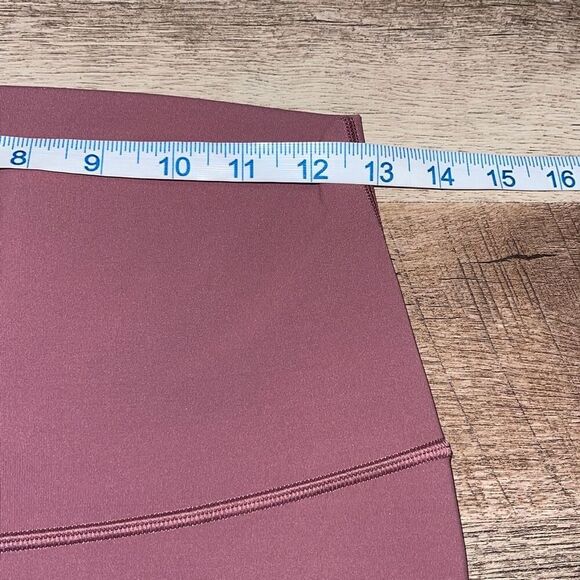 Lululemon Womens Scallop Wunder Under High-Rise Cropped Luxtreme Leggings Wine P - Picture 11 of 12